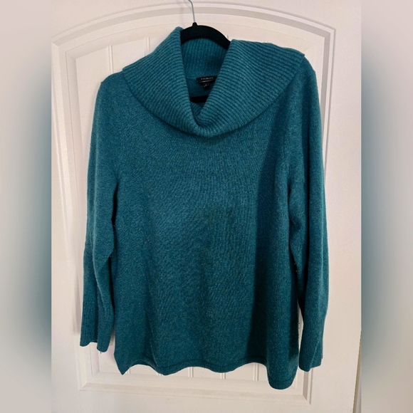Talbots Pure Cashmere Cowlneck Sweater in Dark Teal - Picture 1 of 2